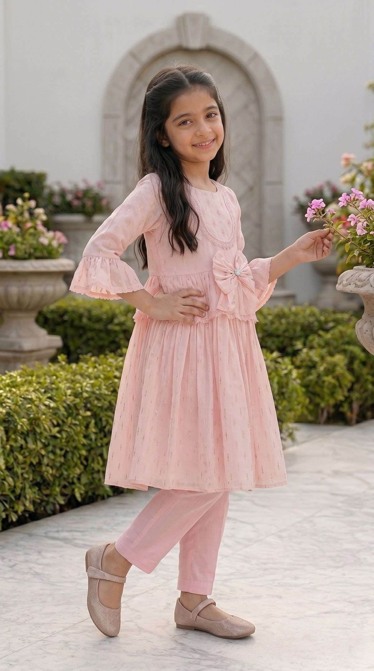 Blush Rose Premium Fancy Cotton Frock Set