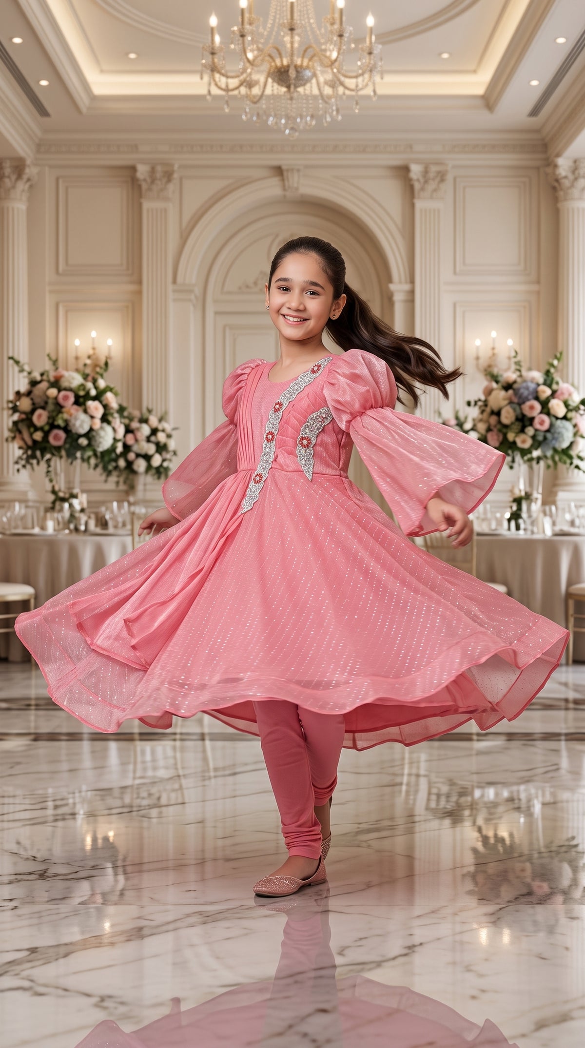 Blush Rose Grace Fancy Tissue Partywear Frock Set