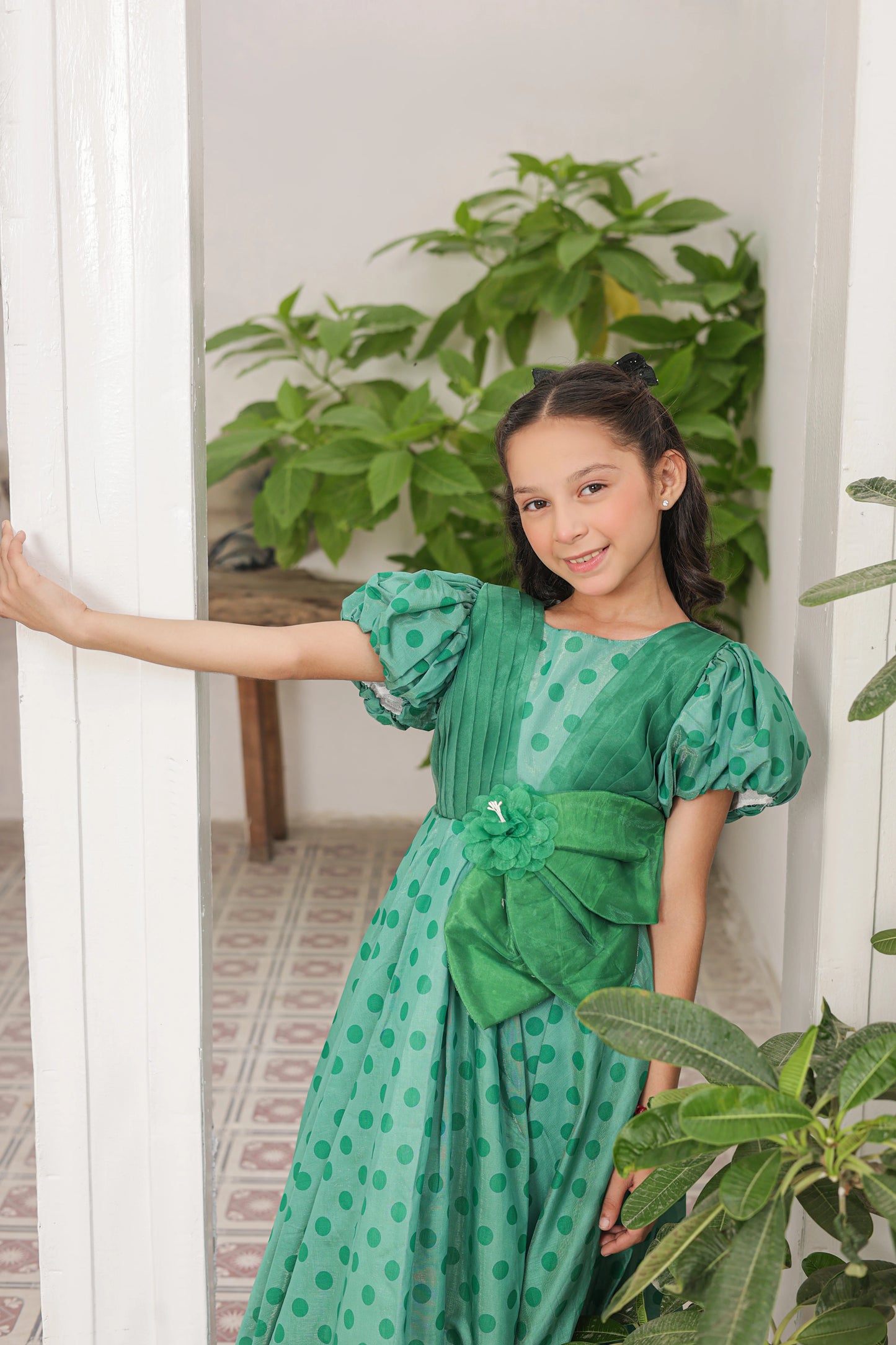 Mint Meadow Frock Imported Printed Cotton Fabric