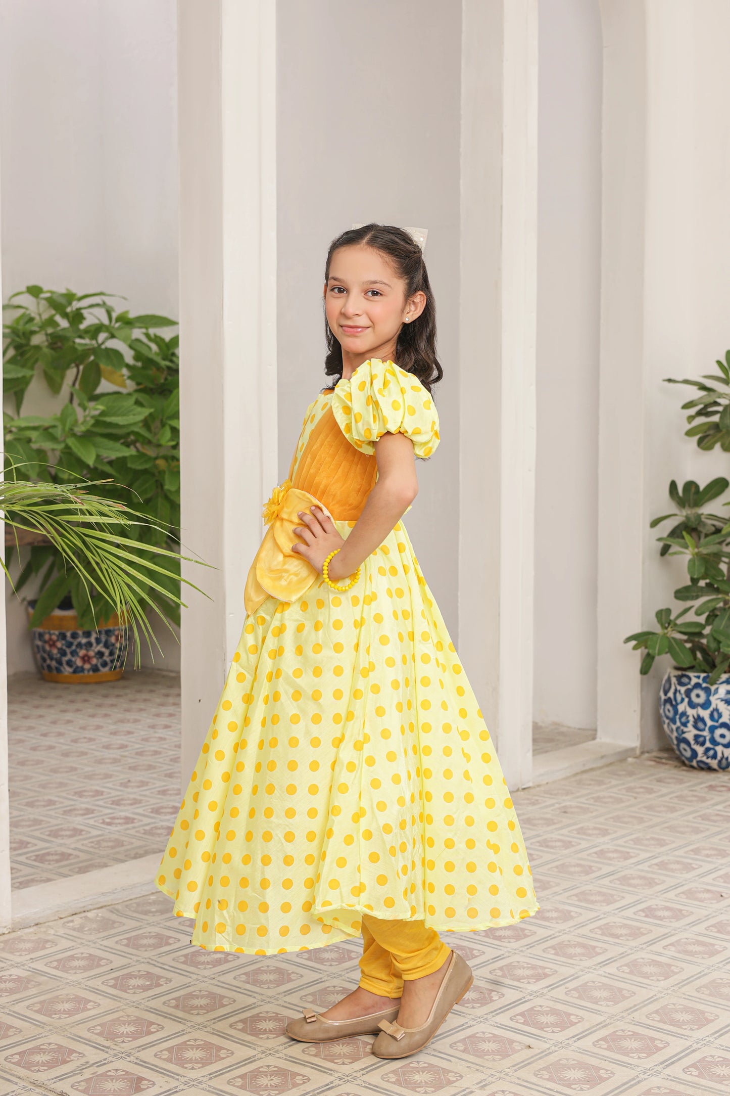 Honey-drop Delight Frock Imported Printed Cotton Fabric