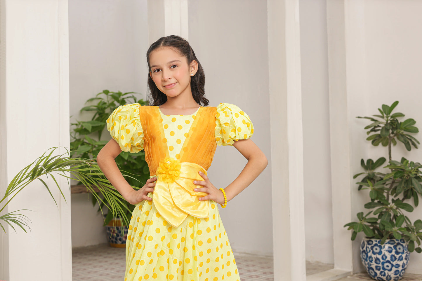Honey-drop Delight Frock Imported Printed Cotton Fabric