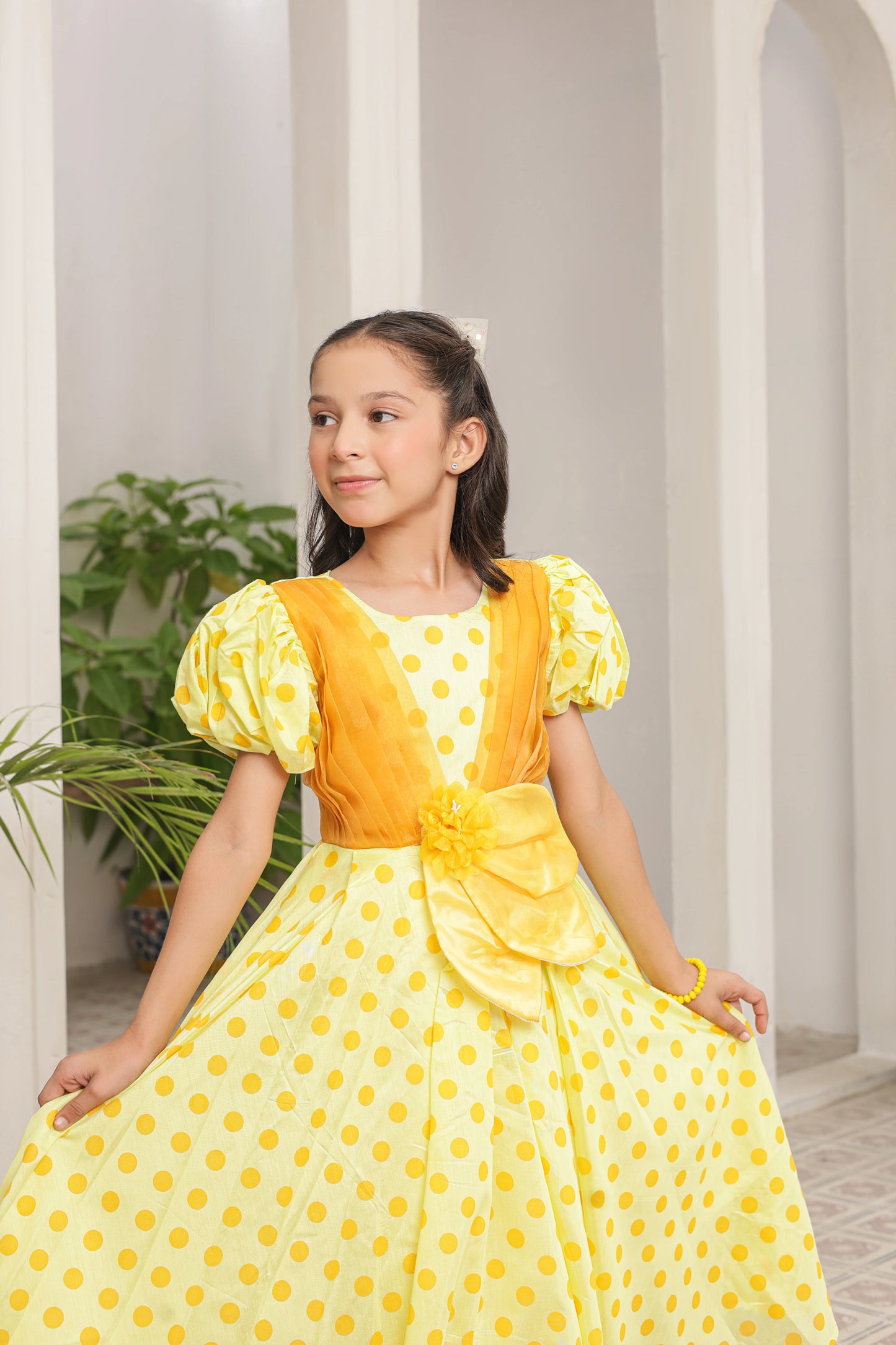 Honey-drop Delight Frock Imported Printed Cotton Fabric
