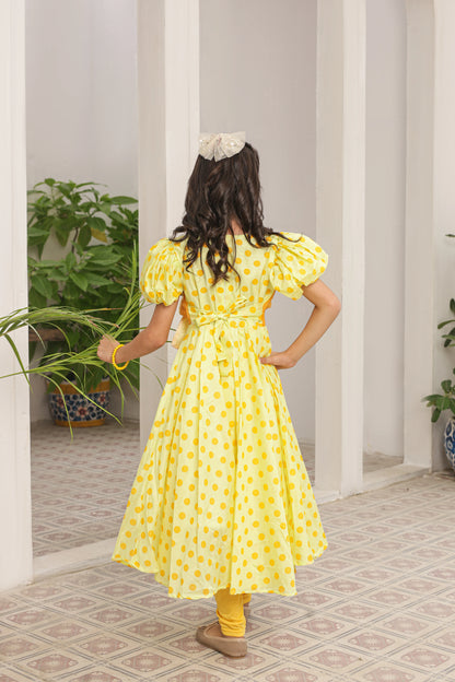 Honey-drop Delight Frock Imported Printed Cotton Fabric