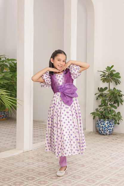 Berry Bloom Frock Imported Printed Cotton Fabric