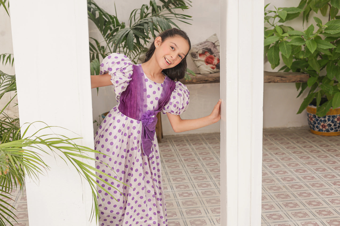 Berry Bloom Frock Imported Printed Cotton Fabric