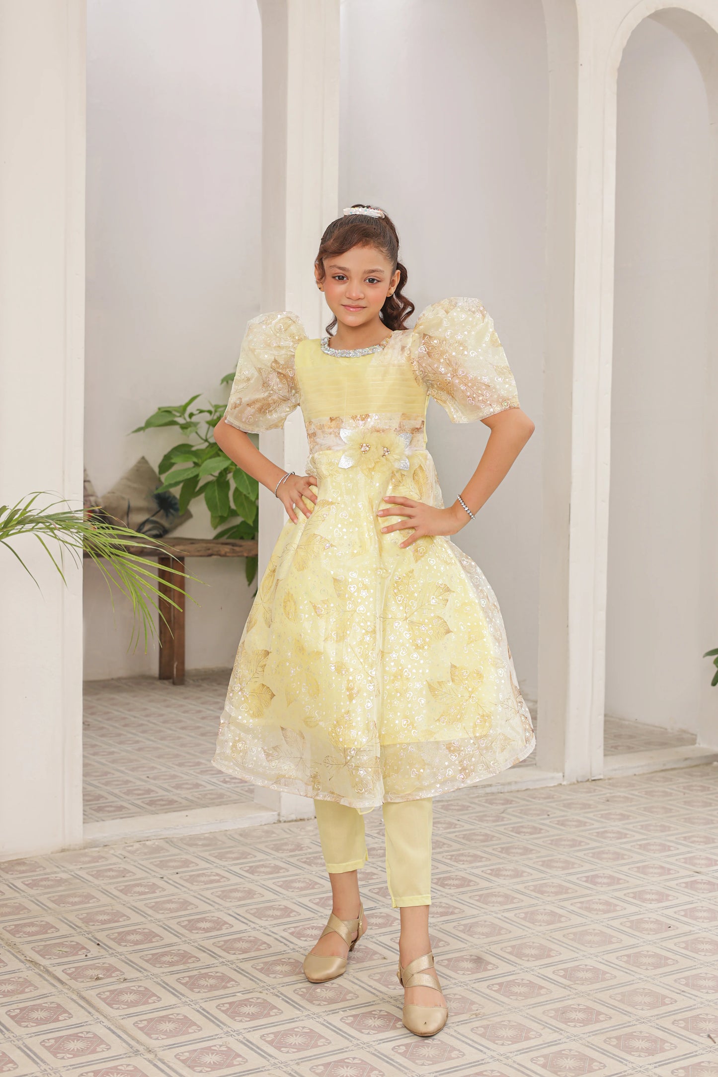 Amber Lily Frock Imported China Printed Tissue Fabric