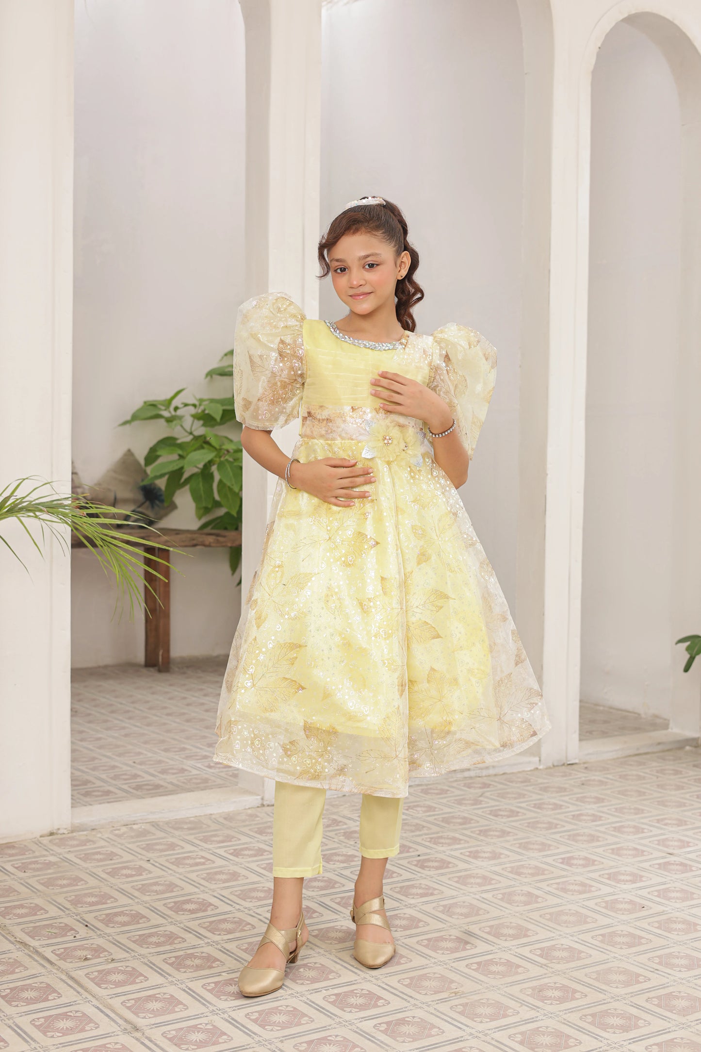 Amber Lily Frock Imported China Printed Tissue Fabric