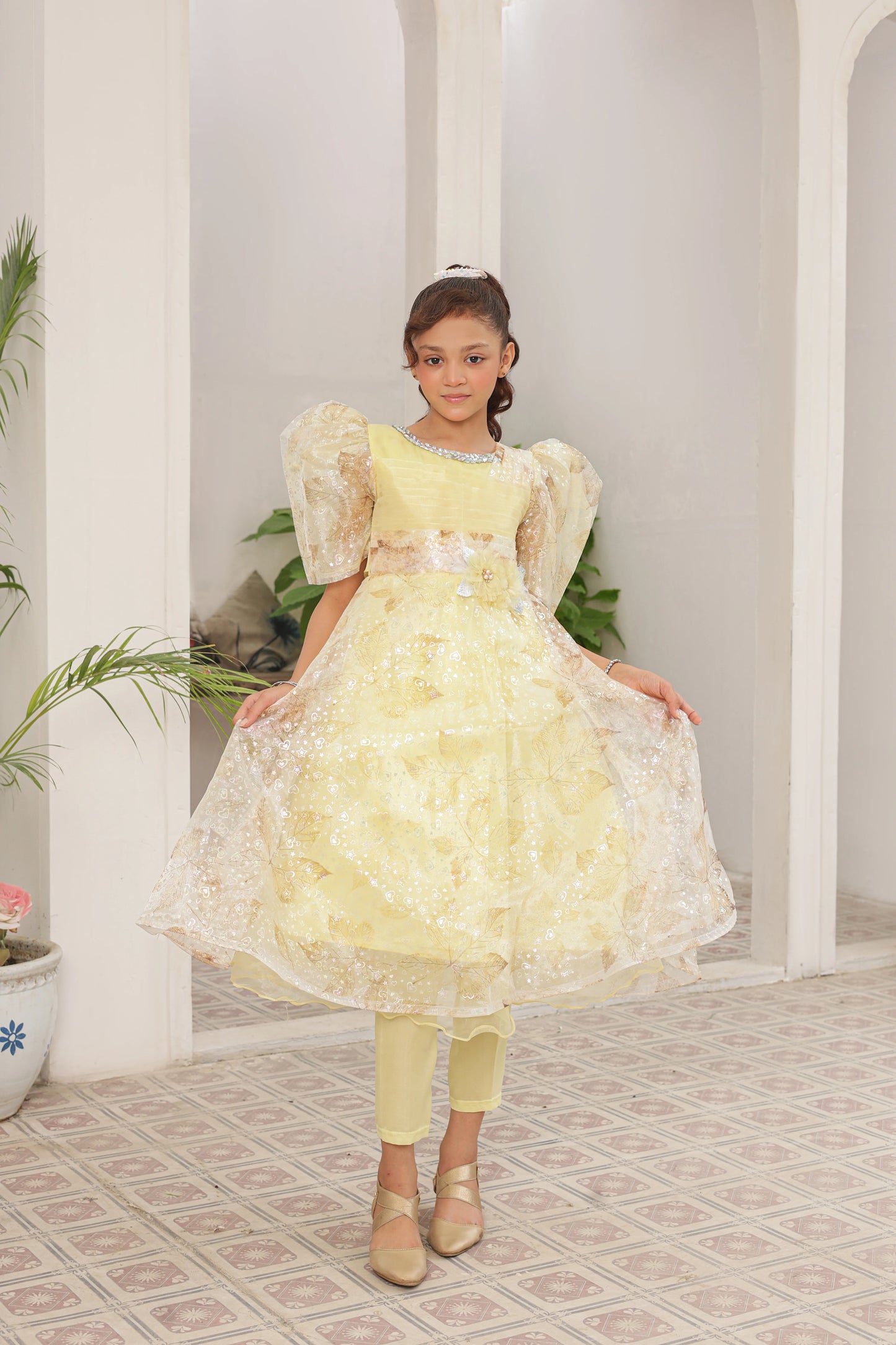 Amber Lily Frock Imported China Printed Tissue Fabric