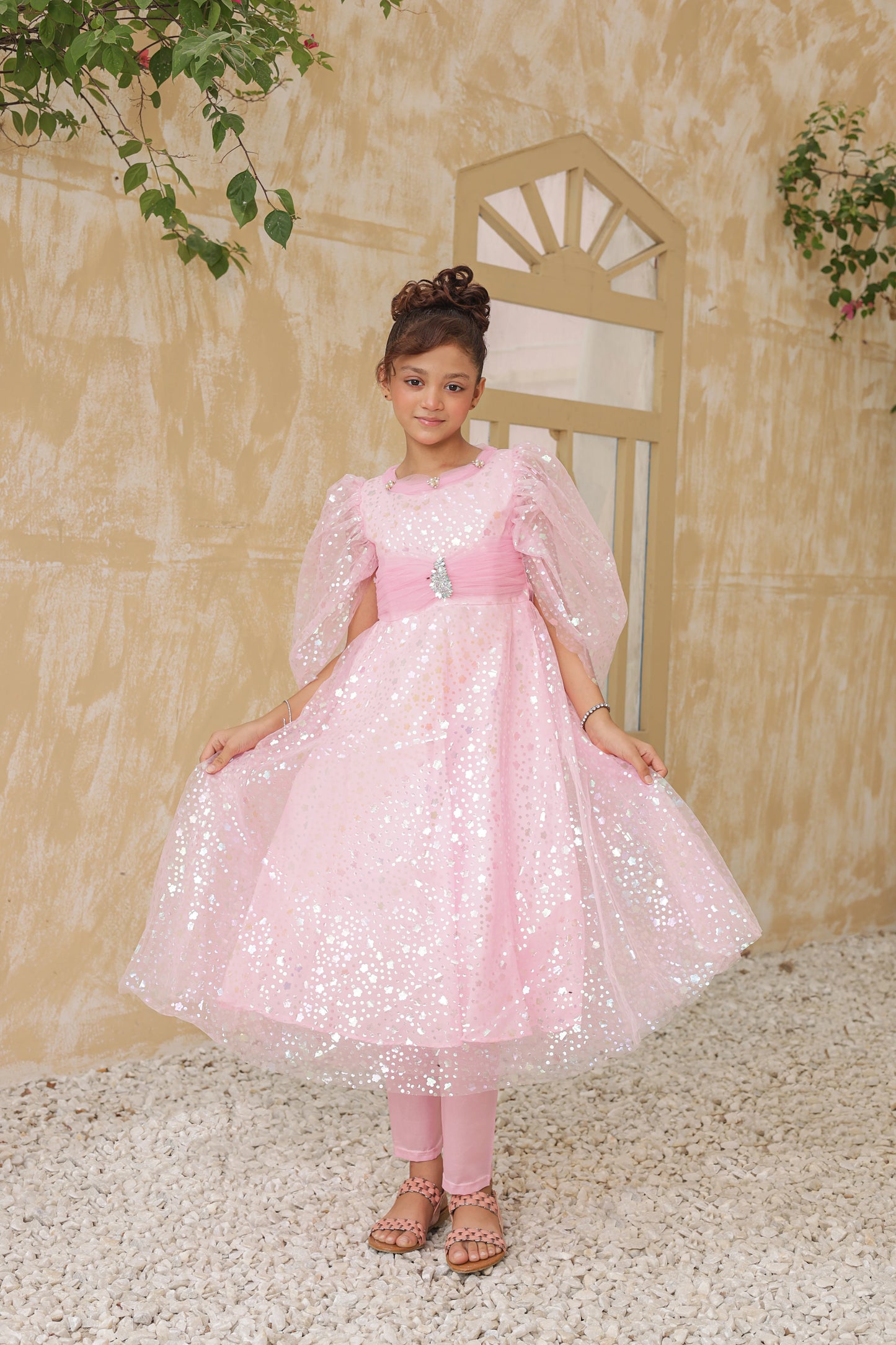 Fairy Blush Frock Imported China Printed Nylon Fabric