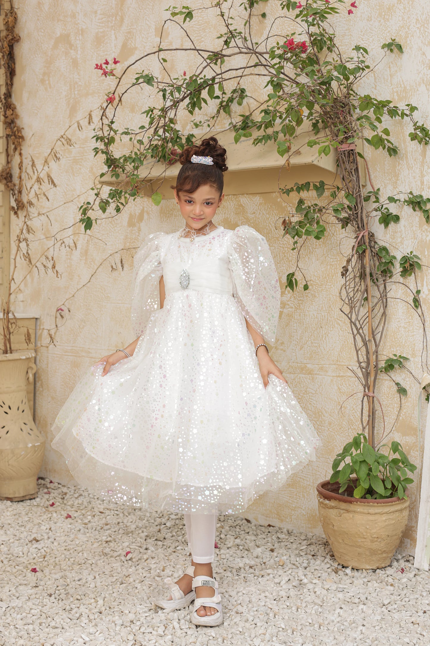 Fairy Frosted Frock Imported China Printed Nylon Fabric