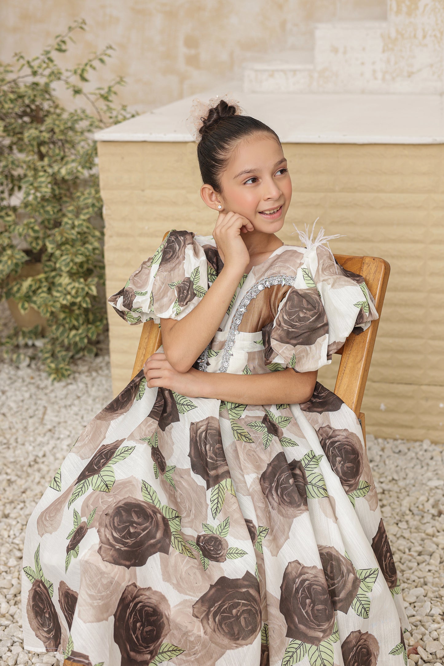 Rose Blossom Gown Frock Imported Printed Cotton Fabric