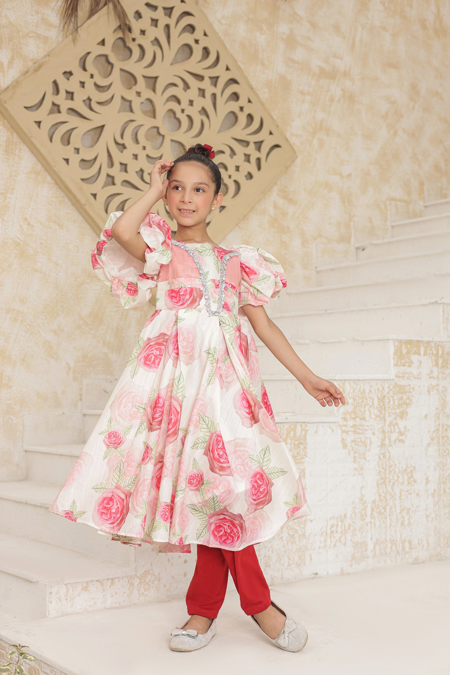 Blush Bloom Frock Imported Printed Cotton Fabric