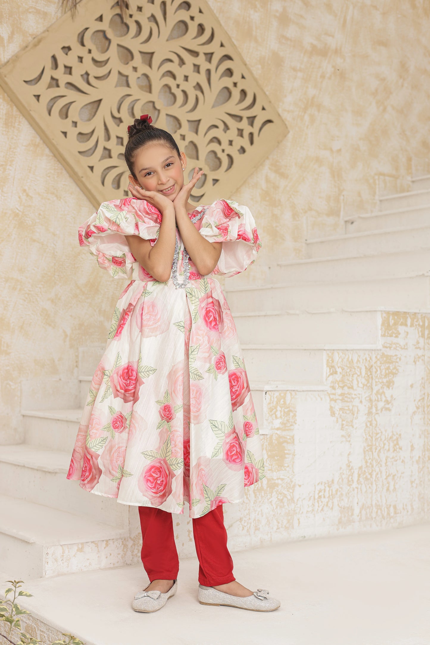 Blush Bloom Frock Imported Printed Cotton Fabric
