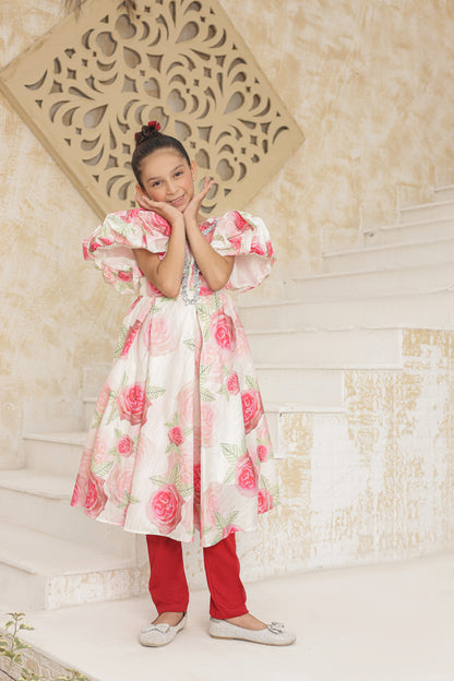 Blush Bloom Frock Imported Printed Cotton Fabric
