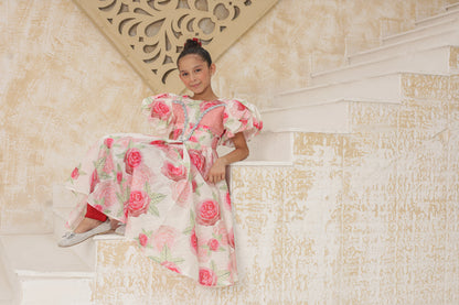 Blush Bloom Frock Imported Printed Cotton Fabric