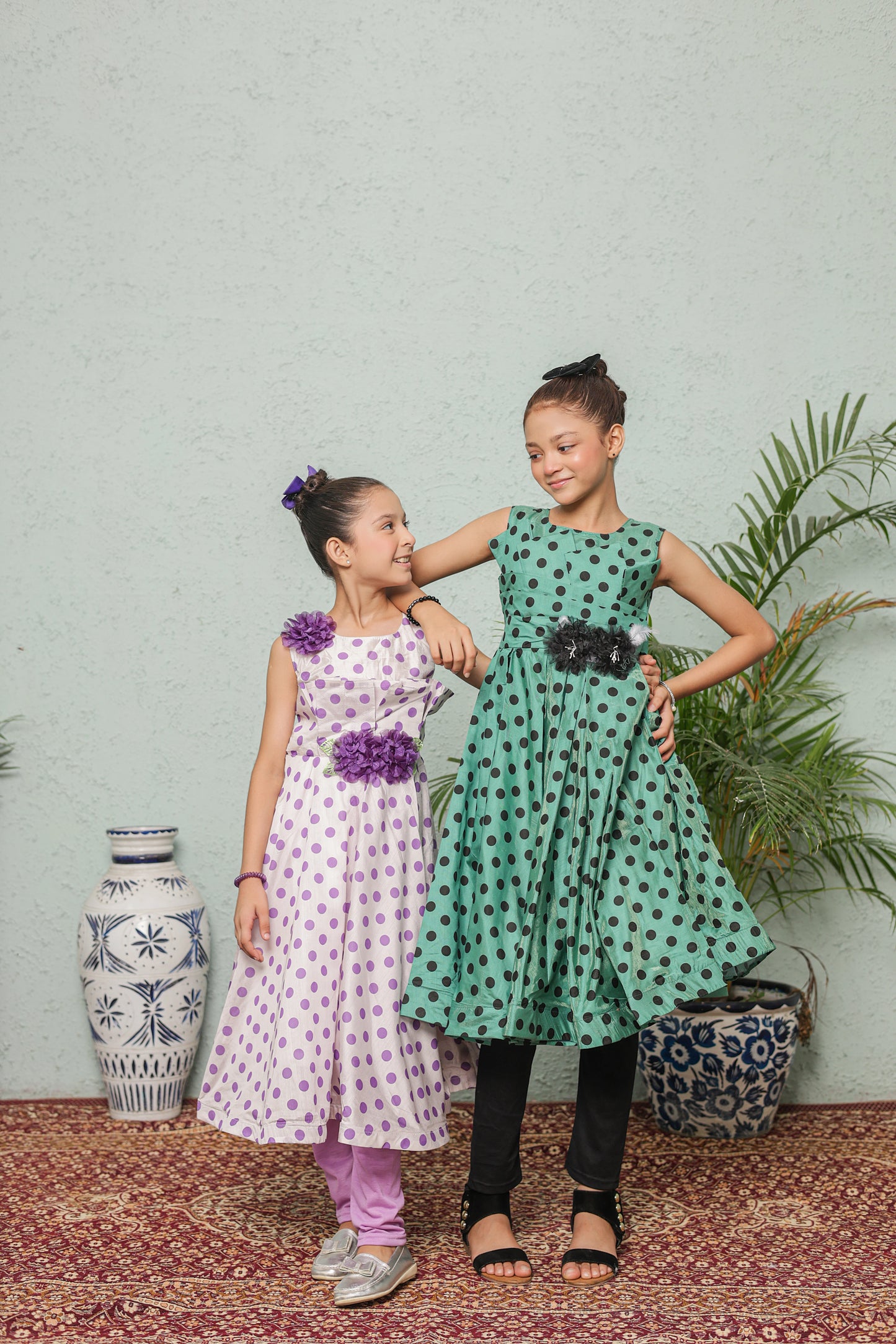 Fresh Mint Twirl Frock Imported Cotton Fabric