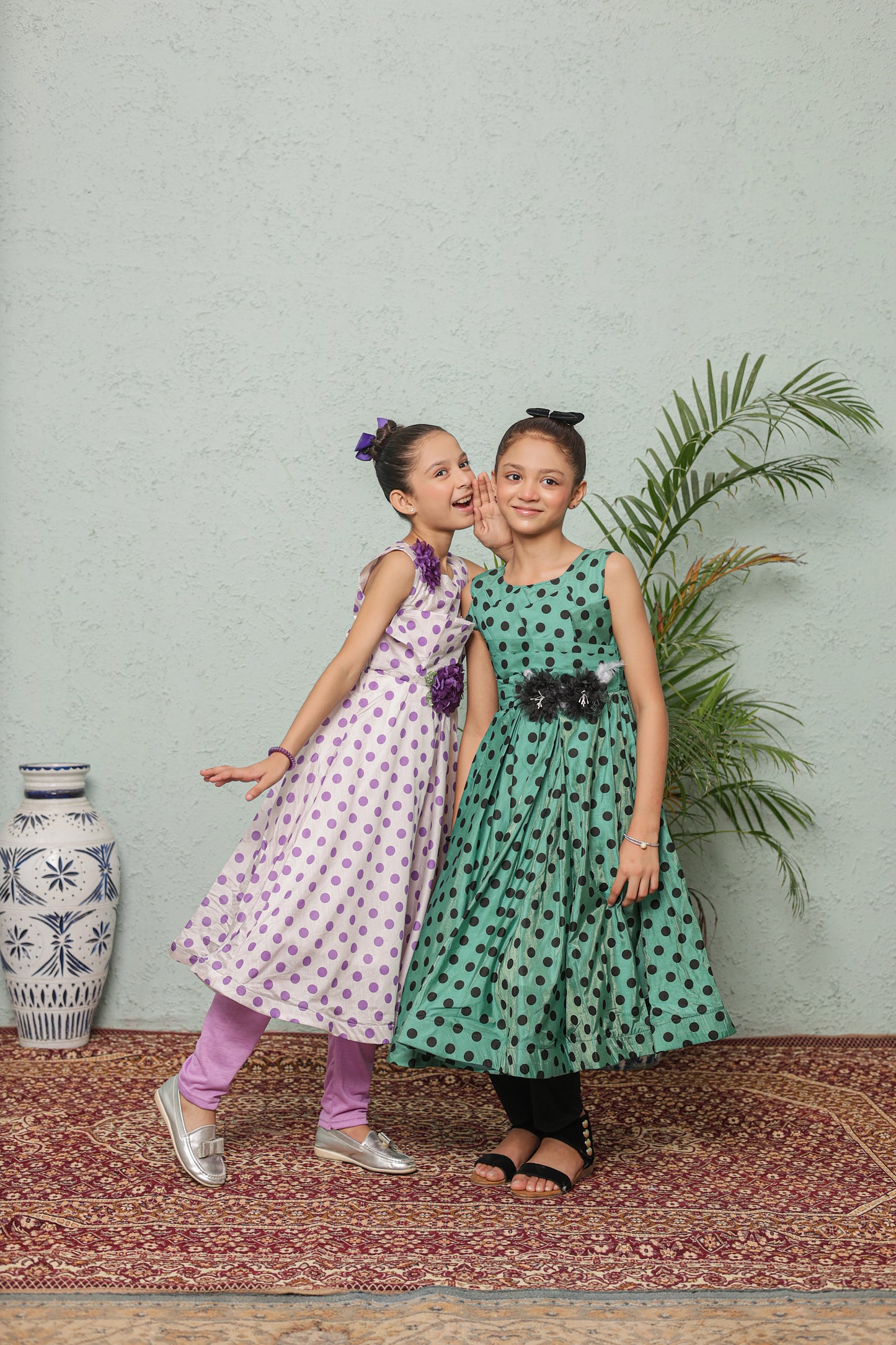 Fresh Mint Twirl Frock Imported Cotton Fabric