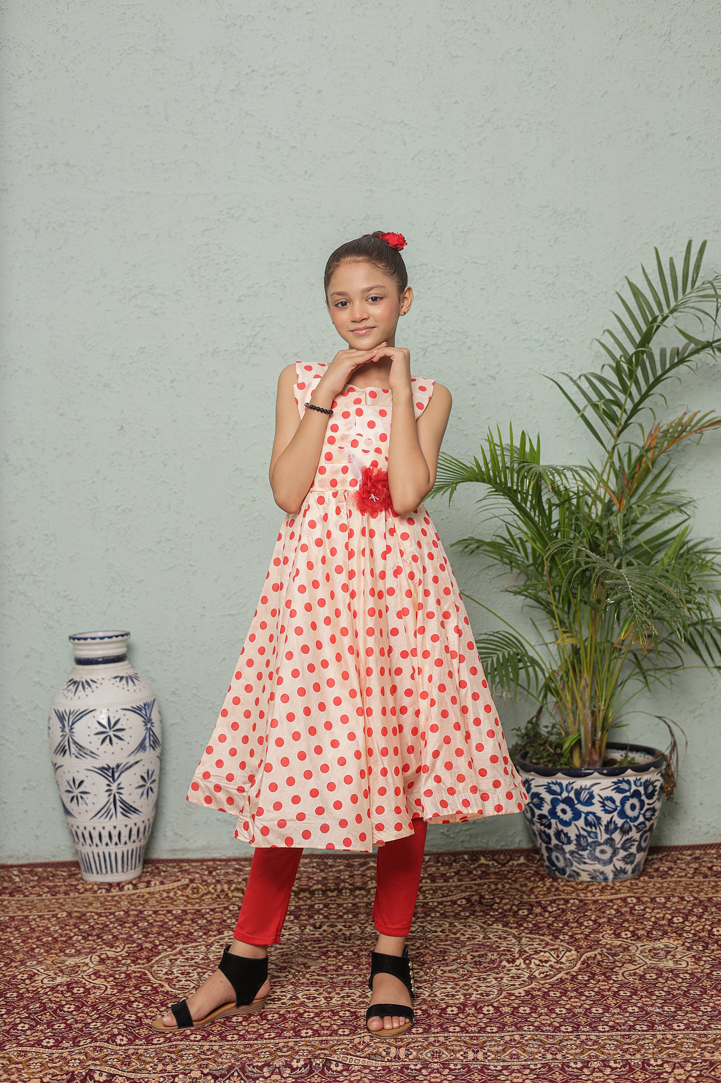Rosy Pop Frock Imported Printed Cotton Fabric