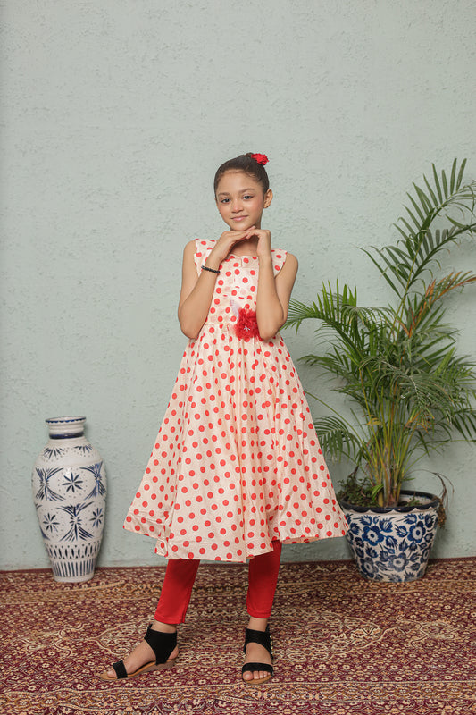 Rosy Pop Frock Imported Printed Cotton Fabric