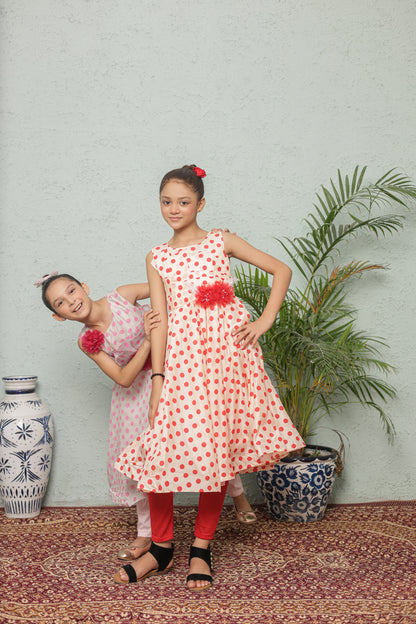 Rosy Pop Frock Imported Printed Cotton Fabric