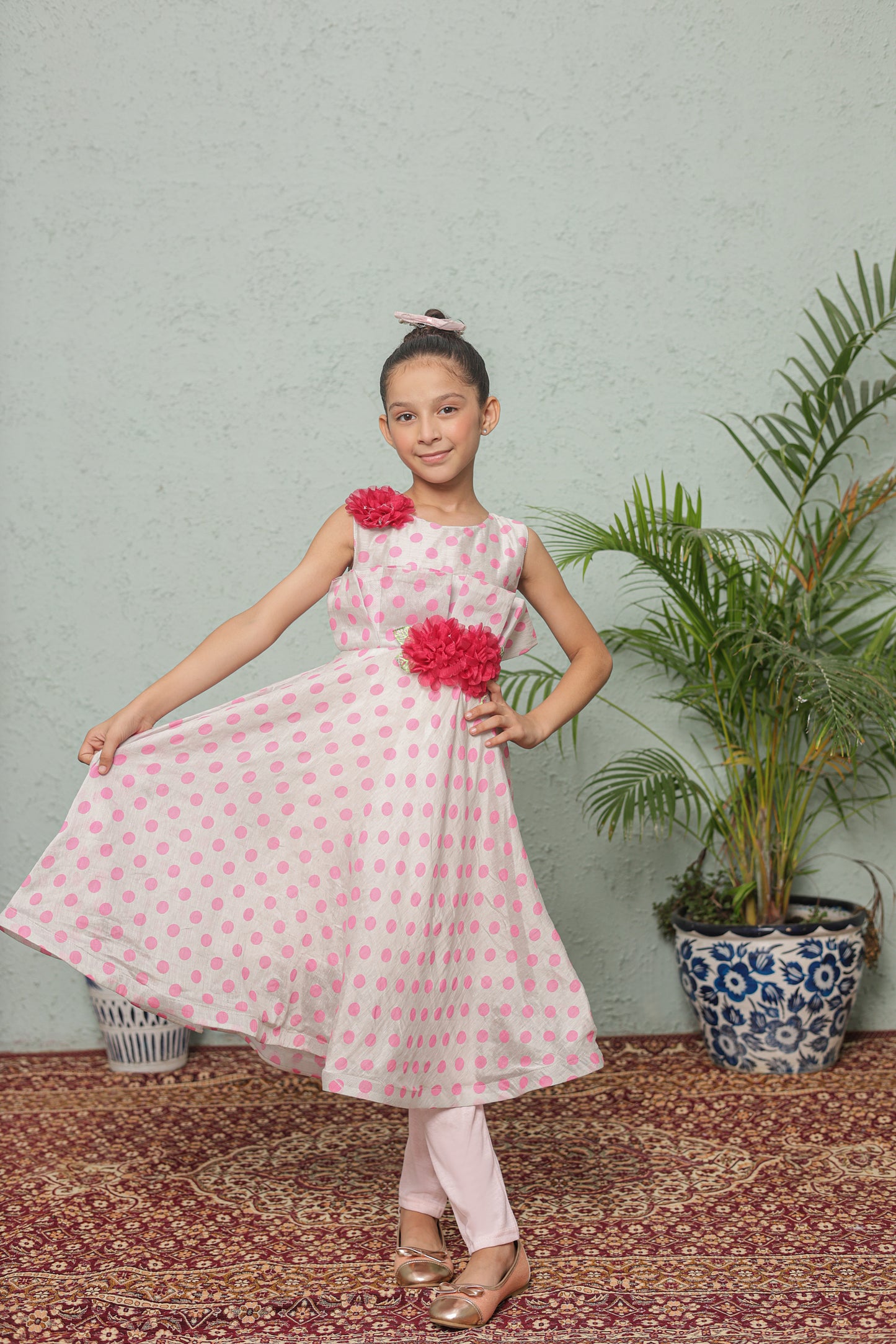 Pink Pop Princess Frock Imported Printed Cotton Fabric