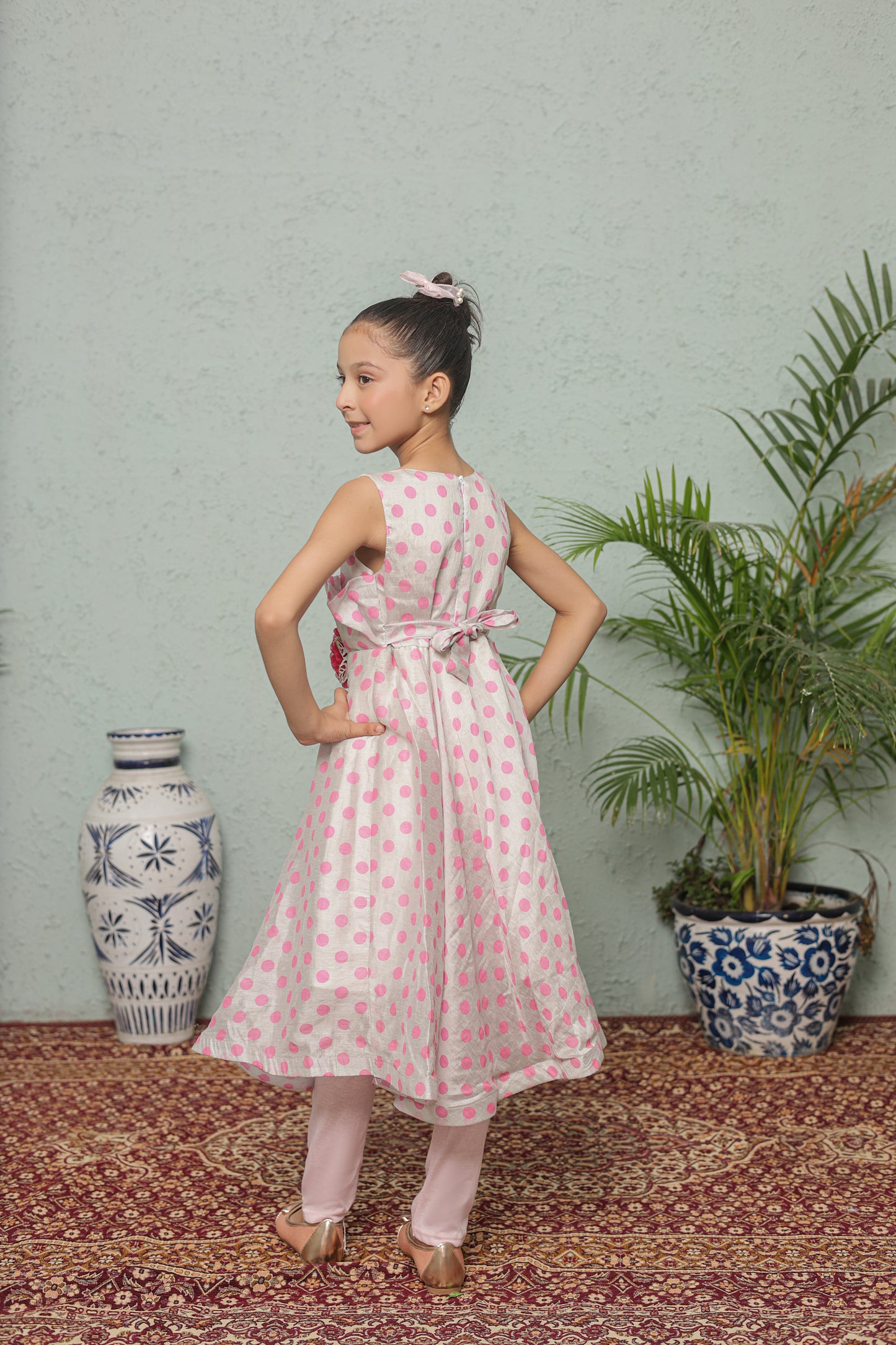 Pink Pop Princess Frock Imported Printed Cotton Fabric