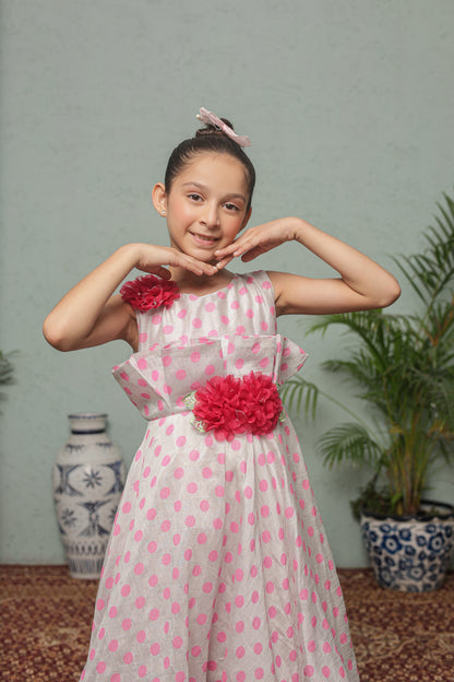 Pink Pop Princess Frock Imported Printed Cotton Fabric