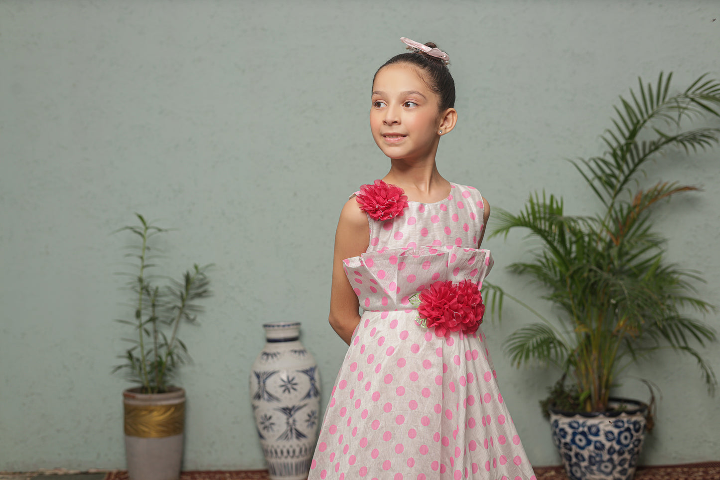 Pink Pop Princess Frock Imported Printed Cotton Fabric