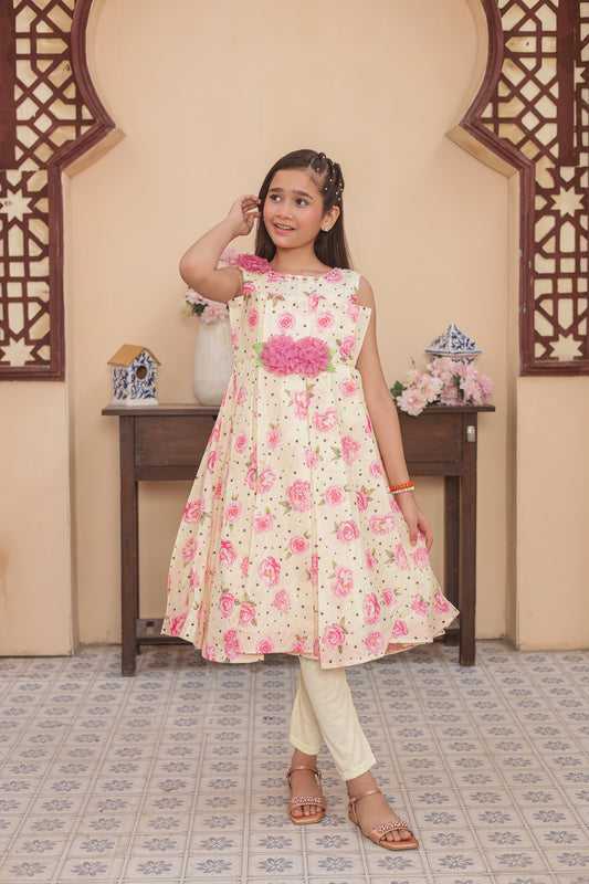 Summer Rose Twirl Frock Imported Printed Cotton Fabric
