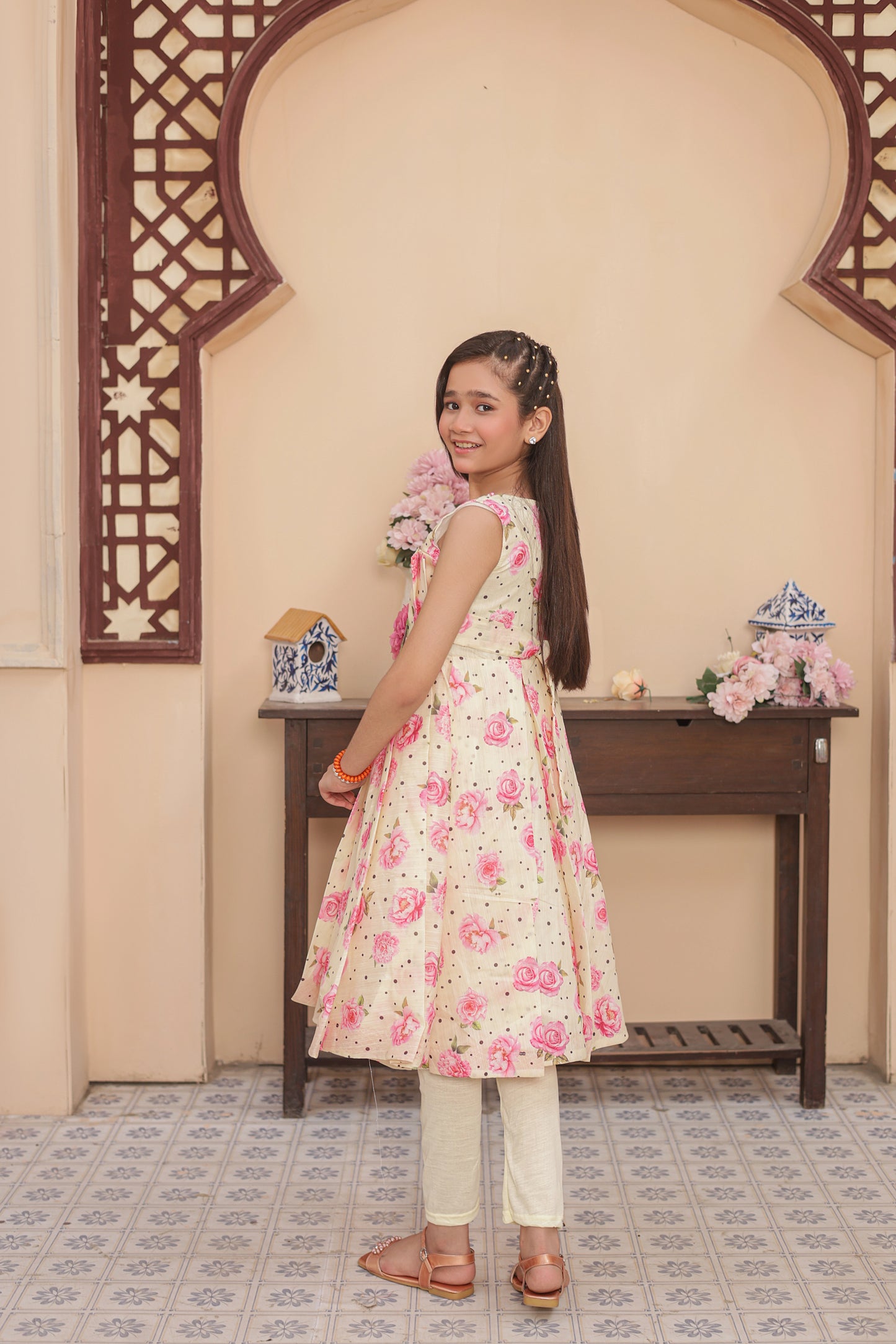 Summer Rose Twirl Frock Imported Printed Cotton Fabric
