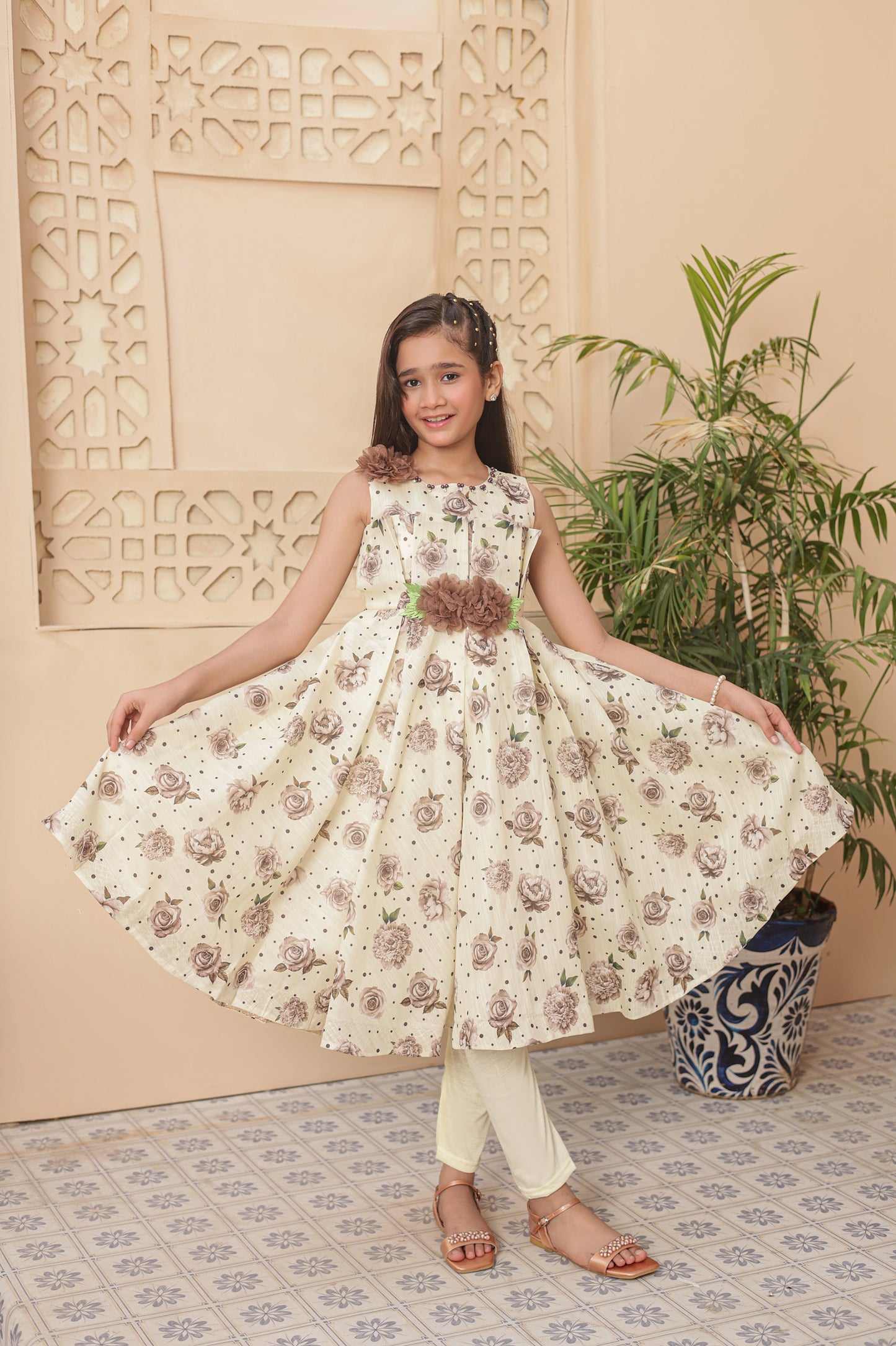 Floral Dazzle Frock Imported Printed Cotton Fabric