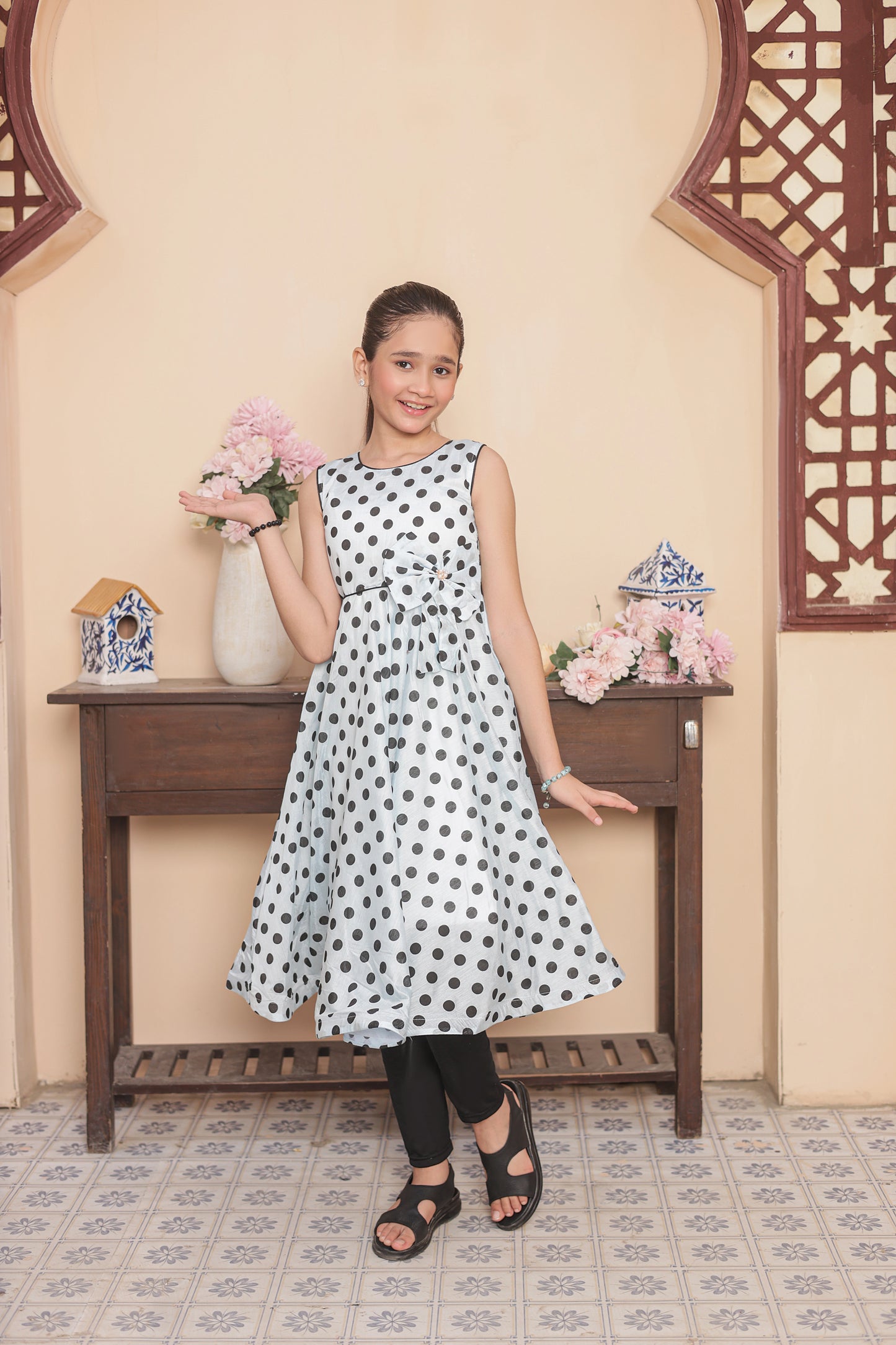 Silver Starlight Dream Frock Imported Printed Cotton