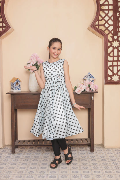 Silver Starlight Dream Frock Imported Printed Cotton