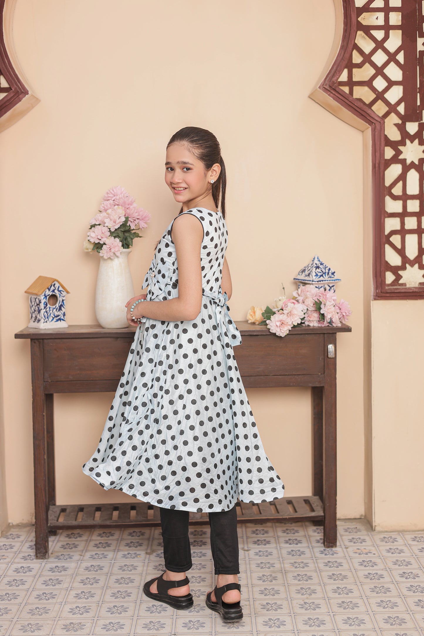 Silver Starlight Dream Frock Imported Printed Cotton